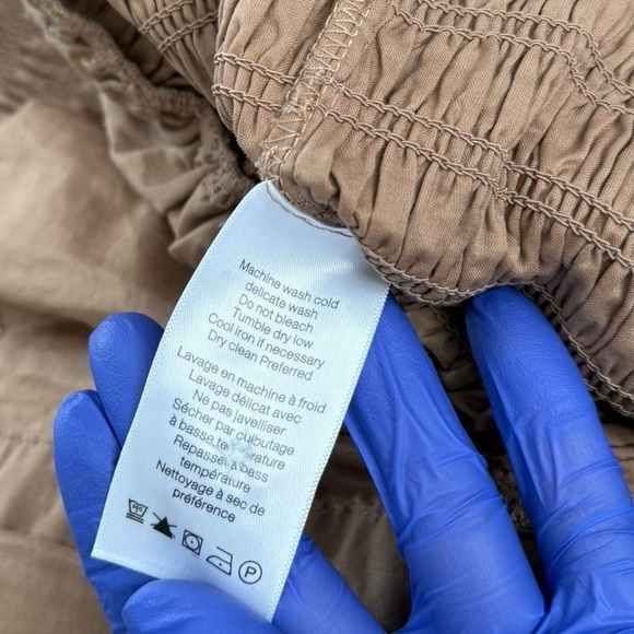 Veronica Beard Kelsey button down smocked dress Size 14, camel brown - Picture 12 of 15